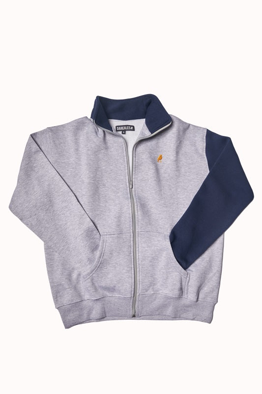 GREY NAVY ZIP UP
