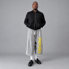 DAREALES “Blueprint 82” Wide-Leg Cropped Sweatpants — Heather Gray